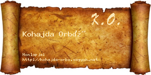 Kohajda Orbó névjegykártya